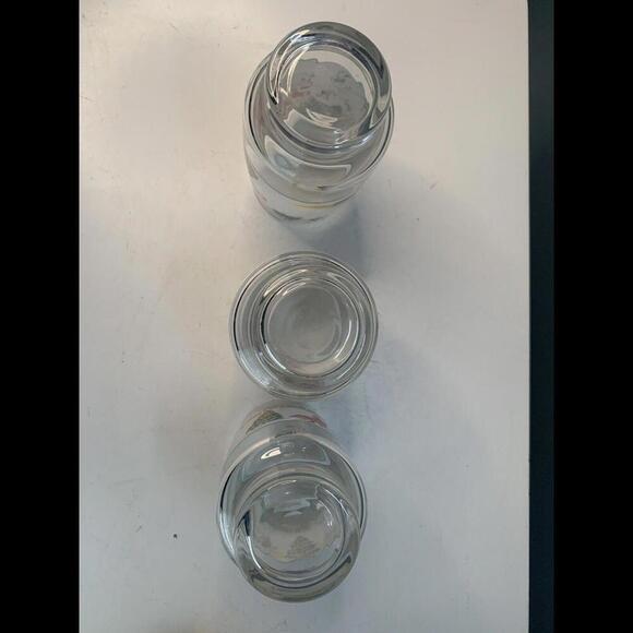 Sango Set of 3 Silent Night Christmas Glass Tumblers Joan Luntz 6” 16 oz Vintage - Picture 5 of 6